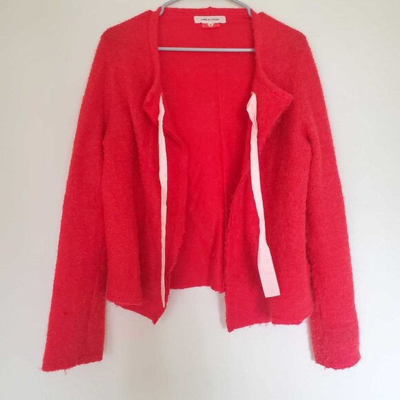 Vintage Comme des Garcons Red Wool Sweater Cardigan (ONE OF A KIND / RARE GEM) - Picture 3 of 9